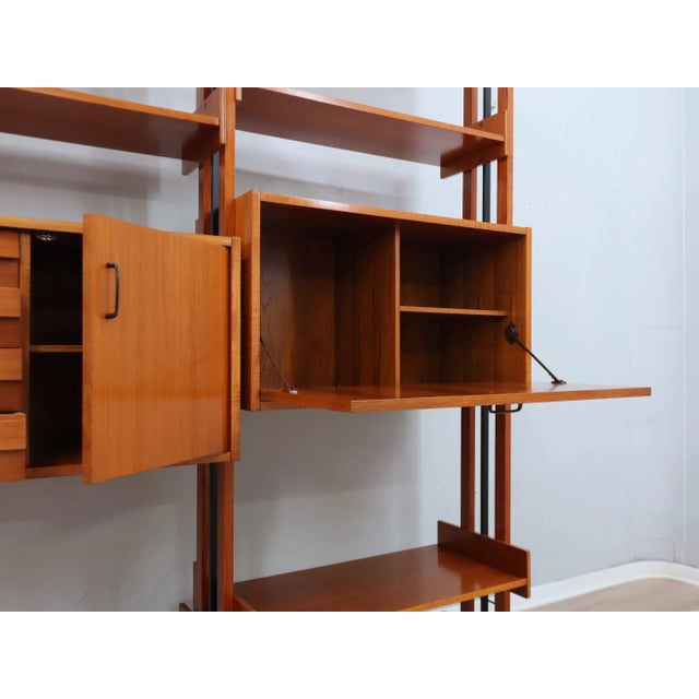 Mid-Century Modern Italian Teak Bookcase, 1960s For Sale - Image 6 of 15