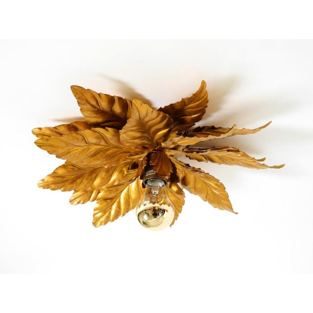 Large Gold-Plated Ceiling Lamp in the style of Hans Kögl Florentine, 1980s For Sale - Image 4 of 18