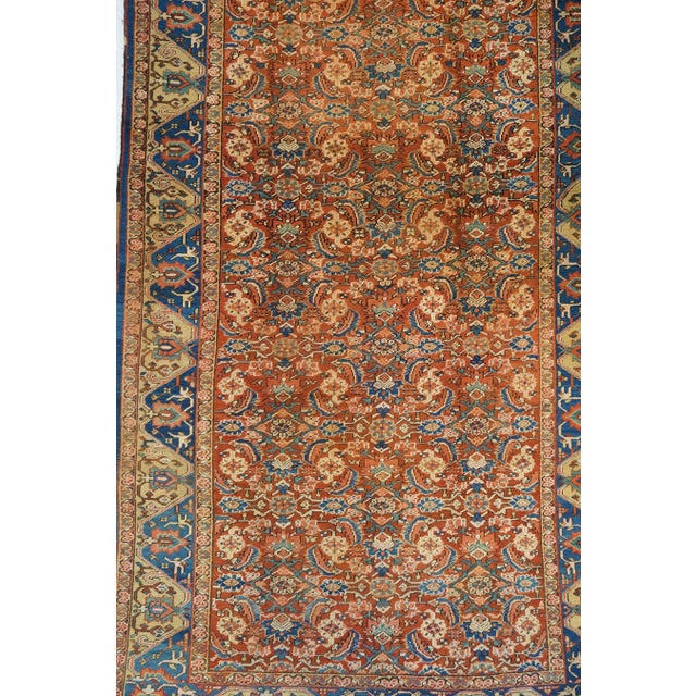 19th Century Antique Heriz Rug 7'7'' x 11'8'' For Sale - Image 5 of 11
