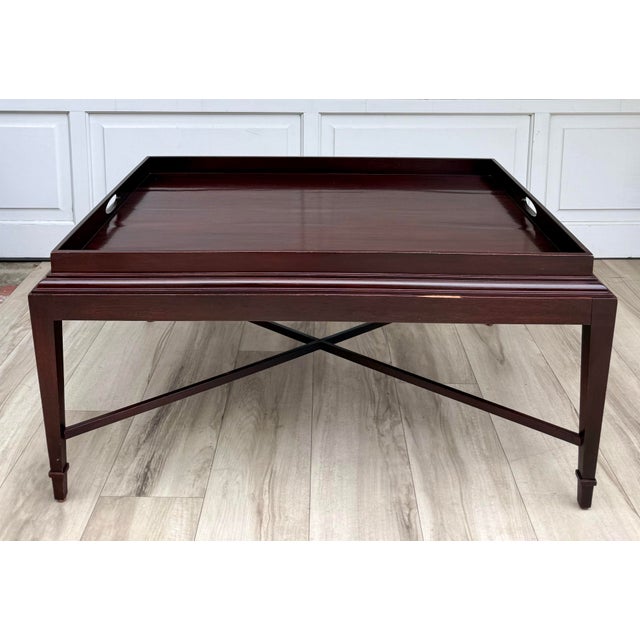 Barbara Barry for Baker Mahogany Gallery Tray Top Coffee Table For Sale In Los Angeles - Image 6 of 16
