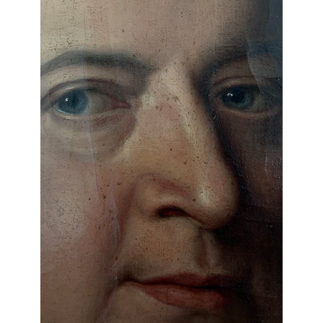 This large original antique oil painting shows a portrait of the German opera tenor Hermann Breiting (1804-1860), dressed...