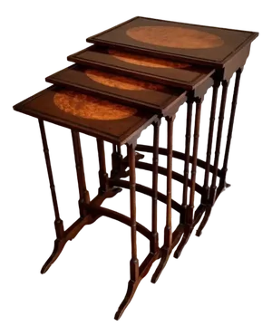 Antique Edwardian Nesting Tables, 1900, Set of 4