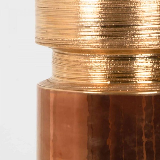 Gold Warm Tones Table Lamps attributed to R. Houben, 1970 For Sale - Image 12 of 16