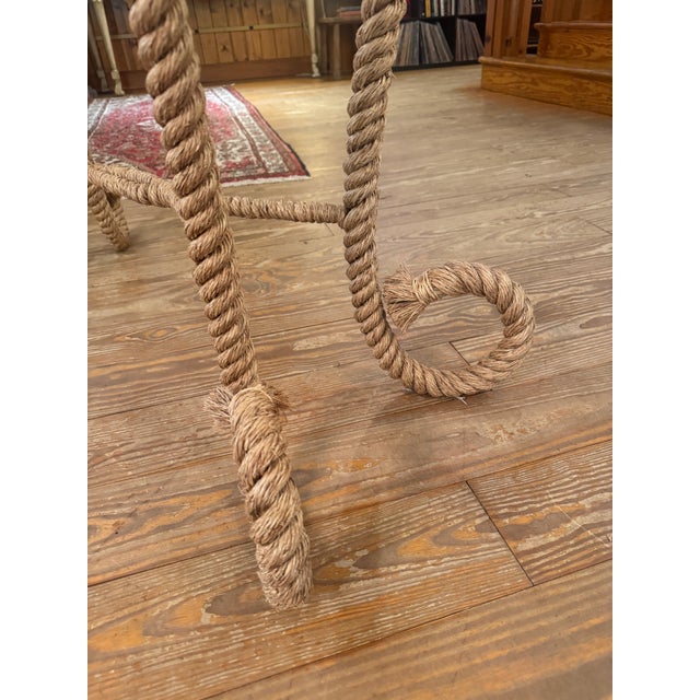 Tan MCM Nautical Style Rope Table W/Glass Top For Sale - Image 8 of 12