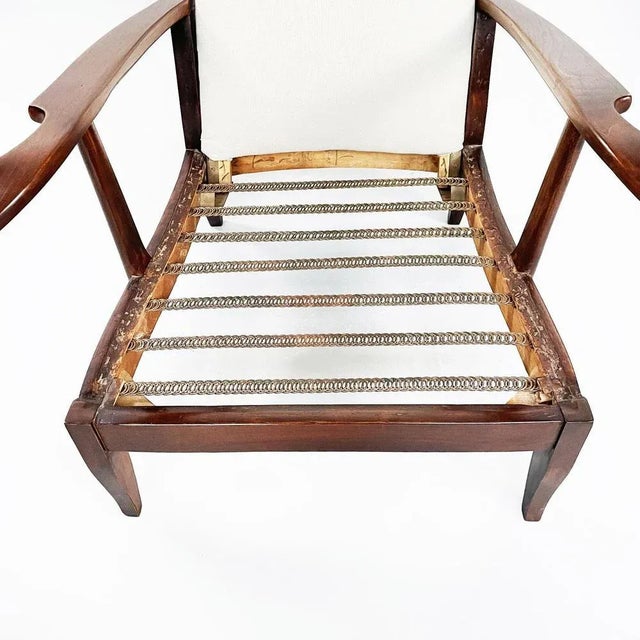 Mid-Century Italian White Fabric & Wooden Armchair by Paolo Buffa, 1950s For Sale - Image 12 of 18