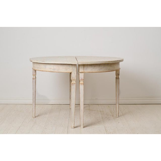 Antique Swedish Neoclassical Demi-Lune Tables, Set of 2 For Sale - Image 5 of 12