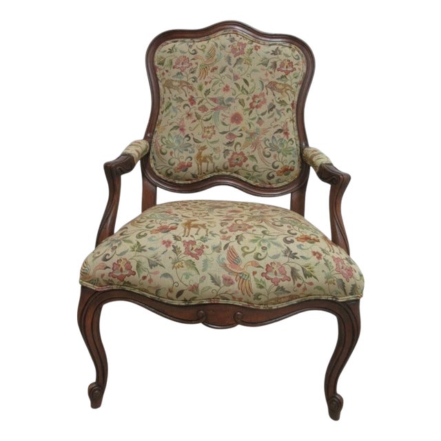 1990s Ethan Allen French Country Living Room Arm Lounge Chair A For Sale