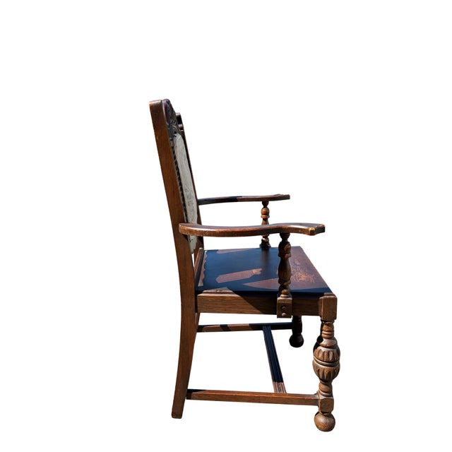Early 20th Century Early 20th Century Jacobean Revival Carved Oak Dining Chairs – Set of 6 For Sale - Image 5 of 11