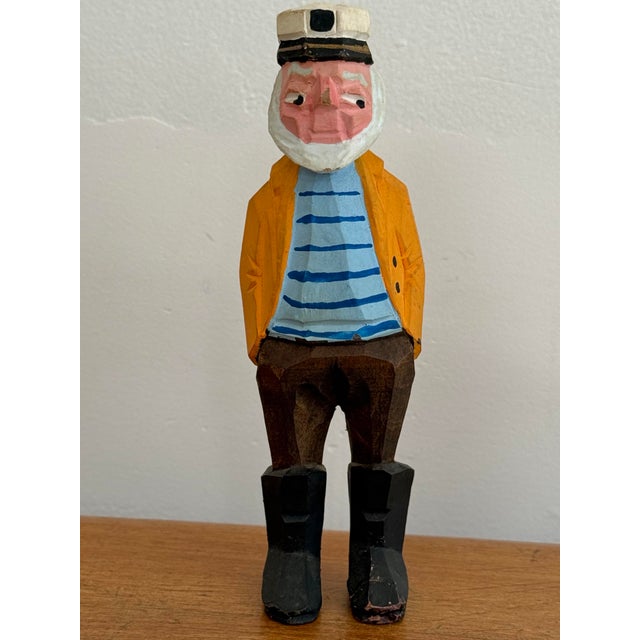 Vintage Arts & Crafts Carved Sailor For Sale - Image 6 of 9