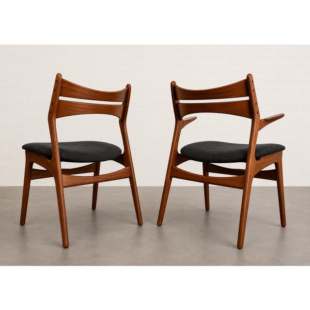 Mid Century Modern Pair of Teak Dining Chair by Erik Buch for Christiansen For Sale - Image 9 of 15