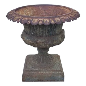 Antique Cast Iron Urn Classically Styled English Outdoor Planter