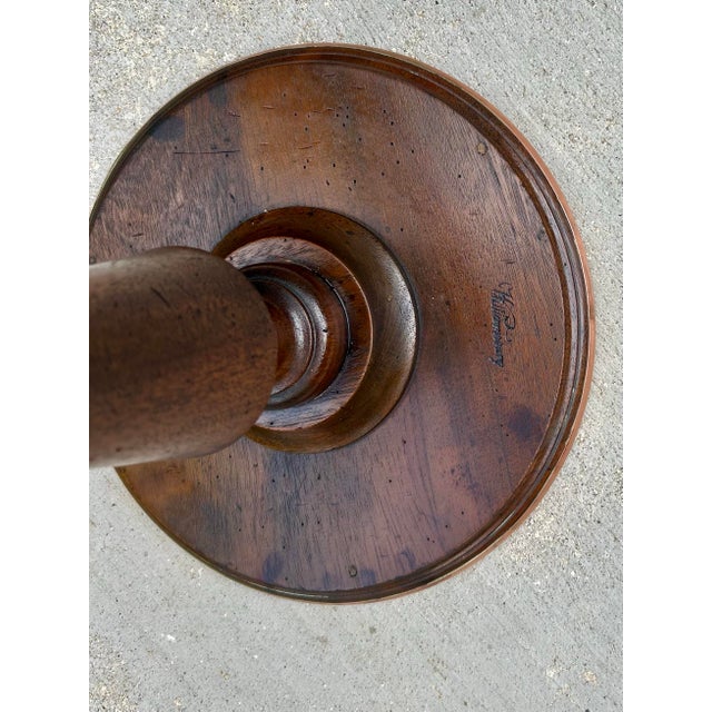 Kittinger/Colonial Williamsburg, Cw-149, Mahogany, Copper Top, Cabriole Legs, Turned Pedestal, Tea Kettle Stand/Plant Stand, Tripod, Mid 20th Century For Sale - Image 10 of 12
