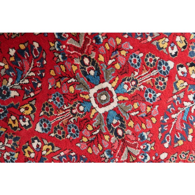 Textile 1950s, Handmade Vintage Oriental Sarouk Rug 3.3' X 4.7' For Sale - Image 7 of 10
