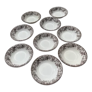 2000s Spode Coupe Cereal Bowl in Delamere Brown- Set of 9