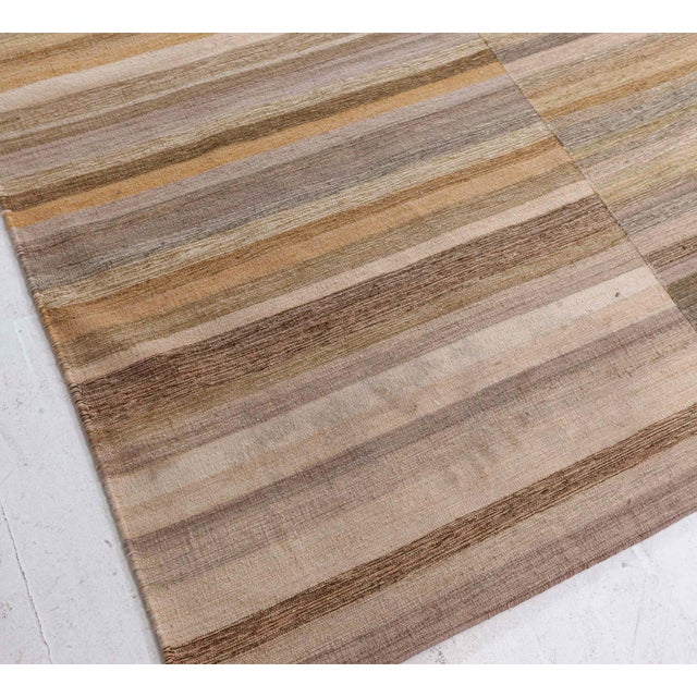 Brown Contemporary Turkish Kilim Rug – Modern Minimalism in Earth by Doris Leslie Blau For Sale - Image 8 of 9