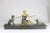 Art Deco Patinated Bronze Sculpture of Lovely Seated Lady With German Shepherds For Sale - Image 4 of 7