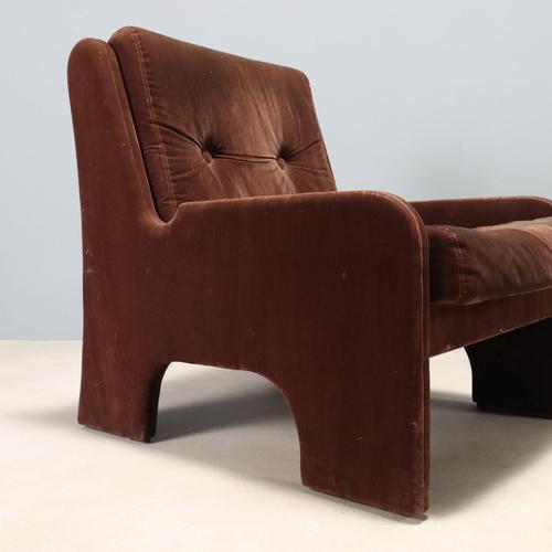 Vintage Armchairs in Fabric, Italy, 1970s, Set of 4 For Sale - Image 6 of 9