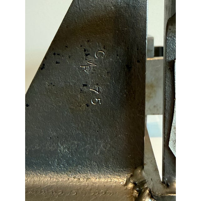 Abstract Steel Sculpture, Postmodern, 1975, Hard Lines, Signed For Sale - Image 12 of 12