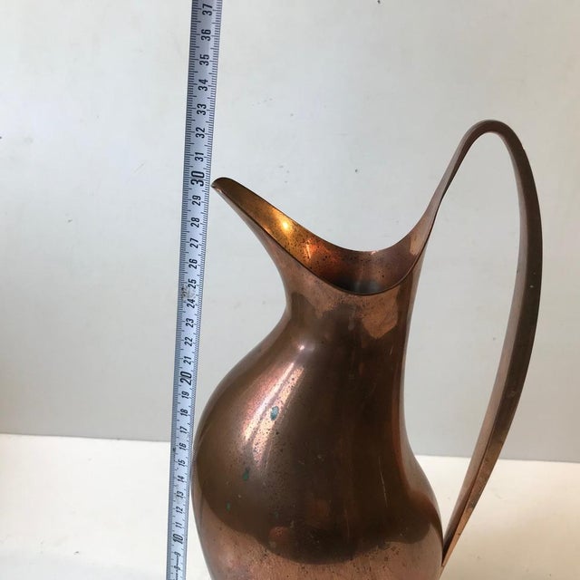 Vintage Copper Masterpiece Pitcher by Henning Koppel for Georg Jensen For Sale - Image 13 of 16