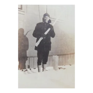 Antique Giant Winter Ice Icicle Snapshot Photograph