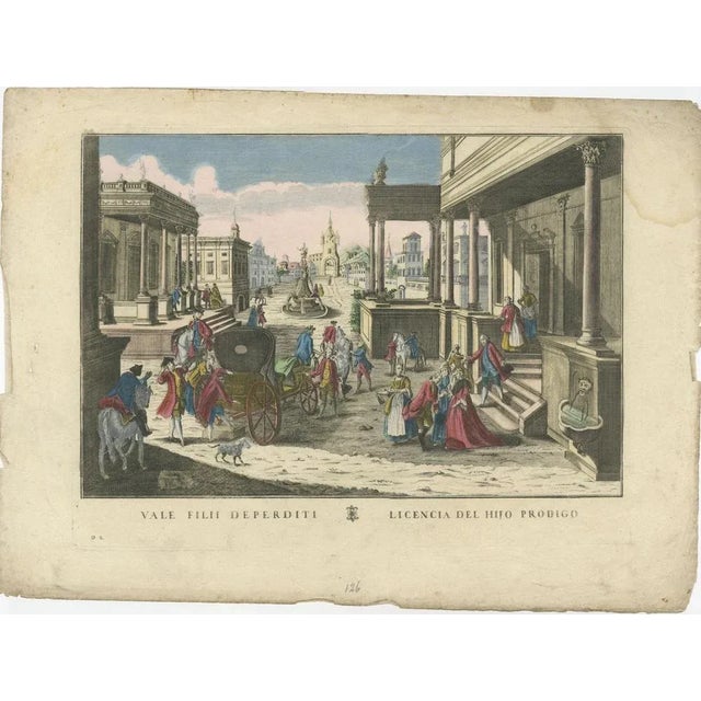 Probst, Story of the Prodigal Son, Hand-Colored Prints, 1780, Set of 6 For Sale - Image 6 of 10