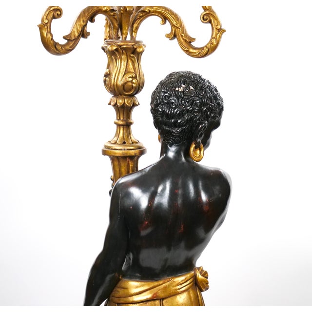 Italian Venetian-Style Blackamoor Torchiere Floor Lamp, Circa 1940's For Sale - Image 14 of 15