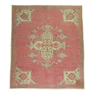 Zabihi Collection Antique Turkish Oushak Rug For Sale