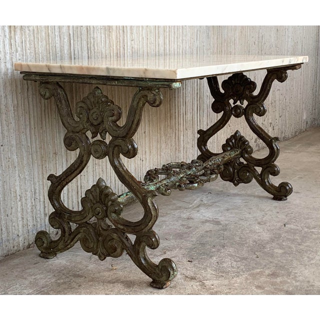 Baroque French Solid Cast Iron French Scrolling "Butterfly" Coffee Table For Sale - Image 3 of 12