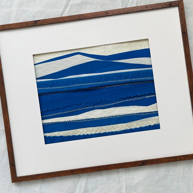Blue Contemporary Semi-Abstract​ Mixed Media Nautical Sailcloth Landscape​ - By JJ-Hogan | Where the Ethos Is Positive For Sale - Image 8 of 10