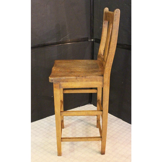 1940s 1943 English Arts & Crafts Design Clerk's Stool For Sale - Image 5 of 9