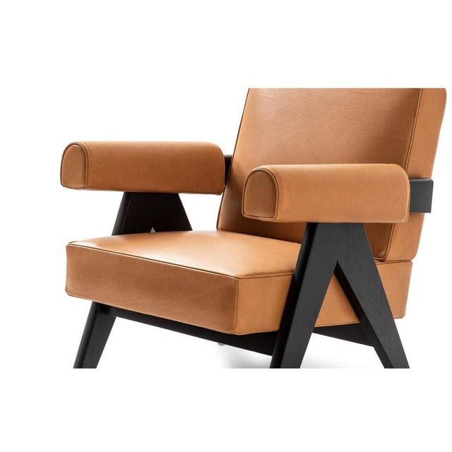 Black Capitol Complex Armchair by Pierre Jeanneret for Cassina For Sale - Image 8 of 11