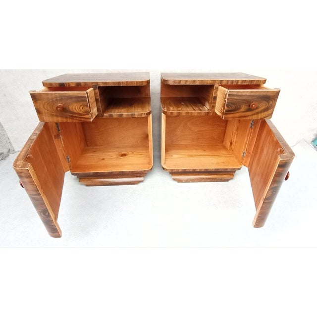 Art Deco Bedside Tables by Jindrich Halabala for Up Závody, 1940s, Set of 2 For Sale - Image 16 of 18