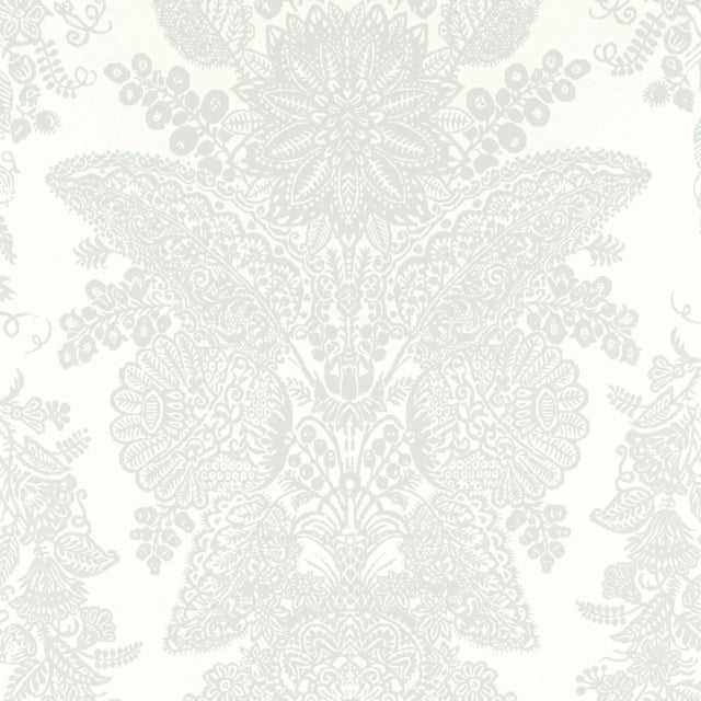 Schumacher Lace Wallpaper in Cirrus For Sale