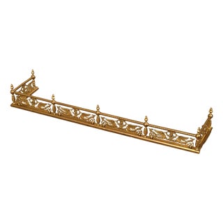 Neoclassical Style Brass Fireplace Fender For Sale
