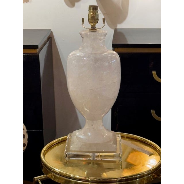 Modern Modern Large Scale Polished Rock Crystal Lamp From South America For Sale - Image 3 of 6