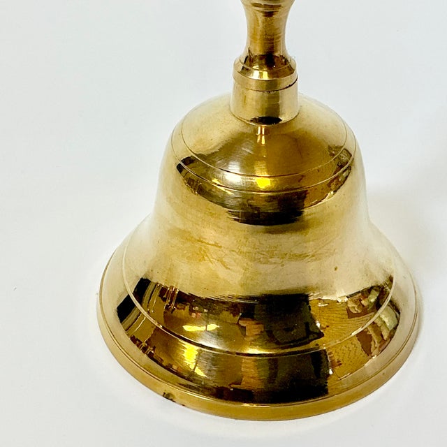 Metal 1970s Mid-Century Brass Dinner or Front Desk Chime Bell Decorative Object. For Sale - Image 7 of 12