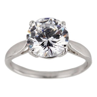 White Metal Ring with White Swarovski Stone. For Sale