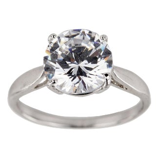 White Metal Ring with White Swarovski Stone. For Sale