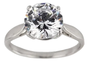 White Metal Ring with White Swarovski Stone.