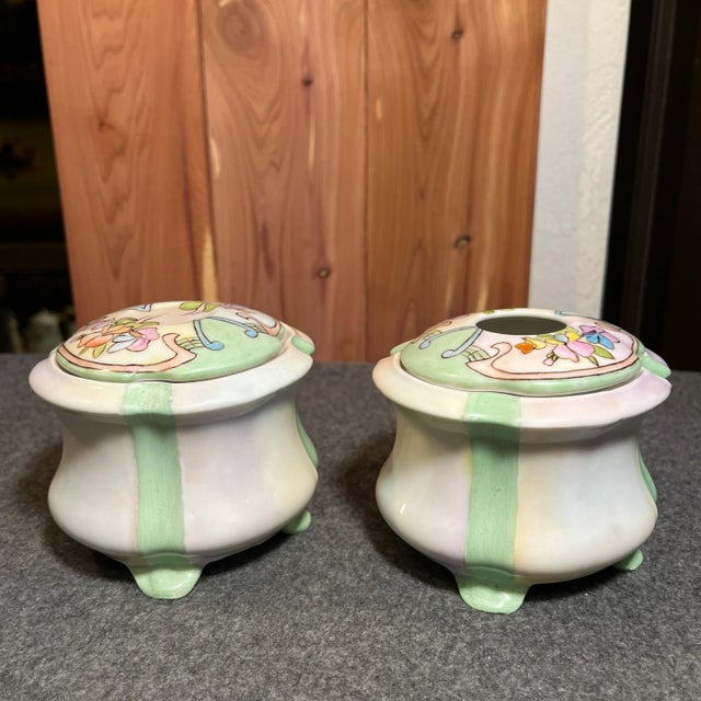 White Antique Lilian Bauer Bavaria Porcelain Dresser Set - 2 Pieces For Sale - Image 8 of 11