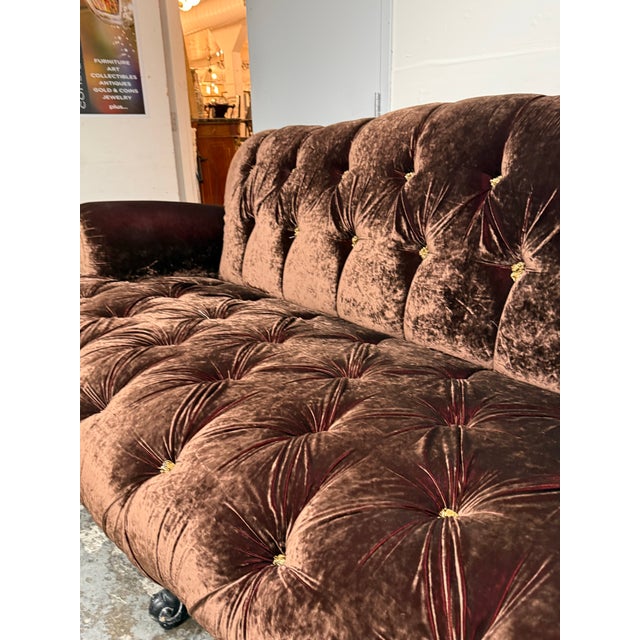 Provasi Bespoke Paris Velvet Sofa, Vintage For Sale - Image 4 of 12