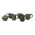 Studio Pottery 4 Green Frog Mugs, Sugar Bowl and Creamer. For Sale