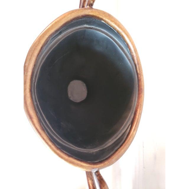 Black Japanese Vintage 1950s Hand Painted Decorative Ceramic Urns - a Pair For Sale - Image 8 of 12