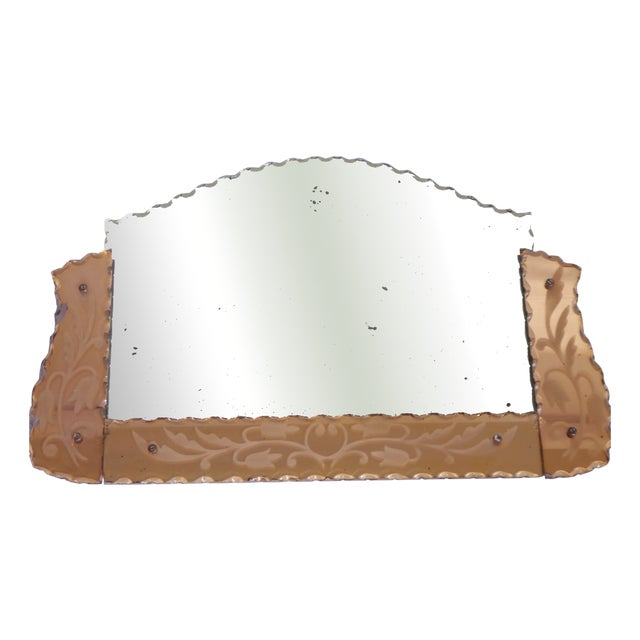 Antique Venetian Wall Mirror with Pink Frame, 1890s For Sale