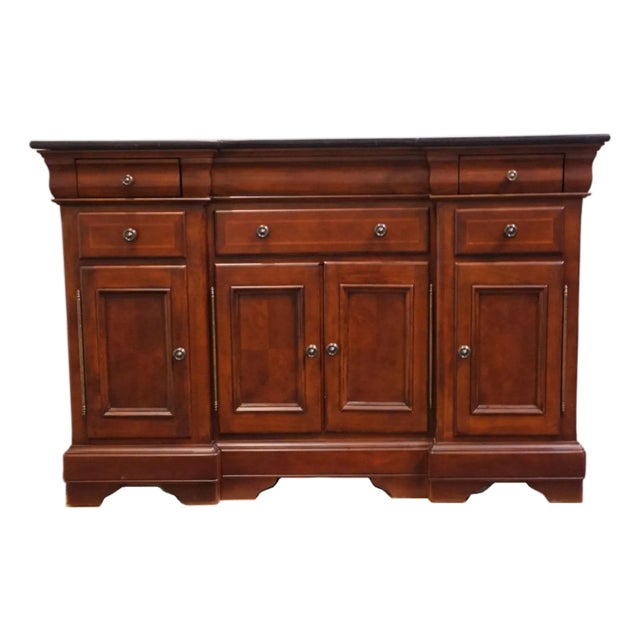 Universal Furniture Cherry Contemporary Traditional Style 62" Buffet Sideboard W. Granite Top 461679 For Sale