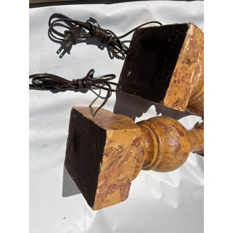 Large Marble Baluster Form Table Lamps a Pair For Sale - Image 9 of 10