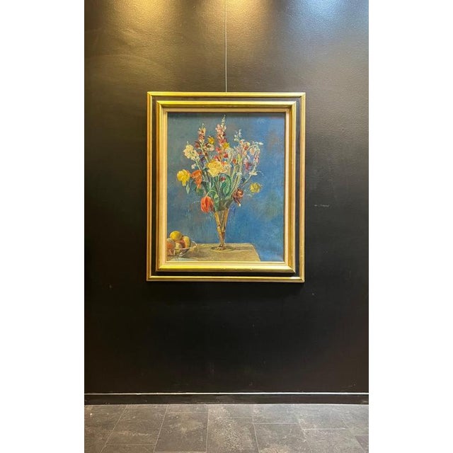 Fernand Blondin, Flowers and Fruits, Oil on Canvas For Sale - Image 8 of 12