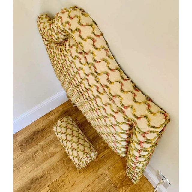 Lattice Tufted Garden Style Upholstered Headboard Twin XL and Matching Bolster Pillow For Sale - Image 9 of 12