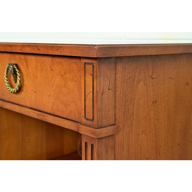 Henredon French Regency Louis XVI Carved Walnut Nightstand, Circa 1960s For Sale - Image 12 of 18