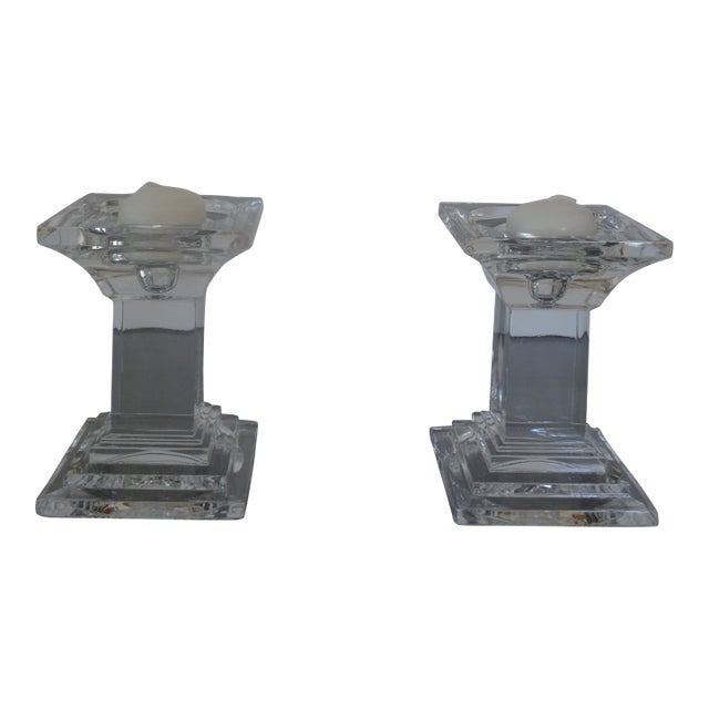 Crystal Pillar Candleholders For Sale